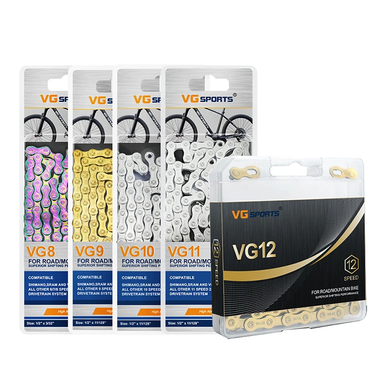 CYSKY Chaîne Vélo 6/7/8/9/10/11/12 Vitesses 116 Maillons – Acier Haute Résistance, Compatible Shimano SRAM Campagnolo