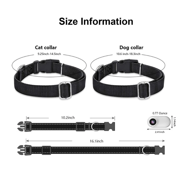 Practical Pet Camera Collar Dog Collar Camera with Large Angles for Pet Monitoring Outdoor Training Video smart video camera