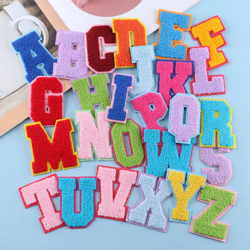 

1PC Iron on Letter Patches A-Z Chenille Patches Embroidered Alphabet Applique Sew on Letter Patches for Hats Shirts Jeans Bags