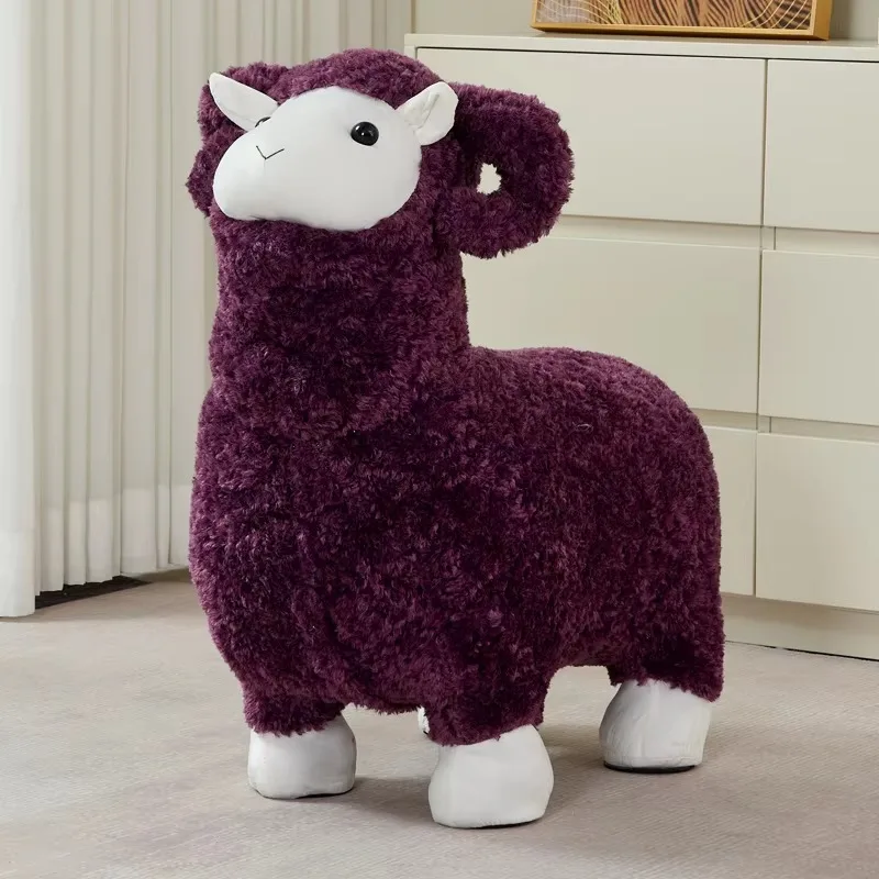 Sgabello a Forma di Pecora, Sedia per Bambini, Seduta Decorativa per Camera da Letto - immagine 4