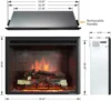 Western Electric Fireplace Insert with Fire Crackling Sound, Remote Control, 750/1500W, Black, 33 1/16 Inches Wide, 25 9/16 2