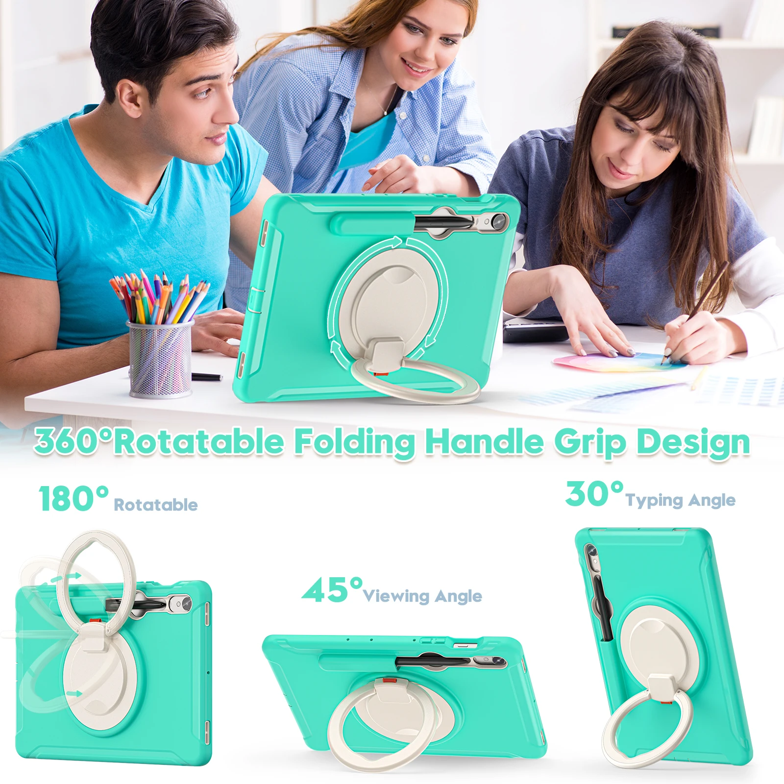 Universal Stand Case for Tablets - Protective Cover with Adjustable Viewing Angles