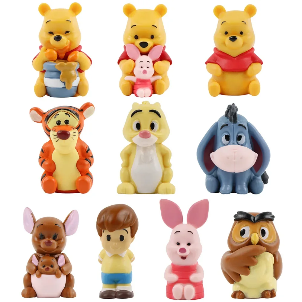 Nouveau 10 pièces/ensemble dessin animé Winnie l'ourson figurine jouet ourson tigrou Bourriquet porcelet figurine poupées jouet cadeaux pour les enfants