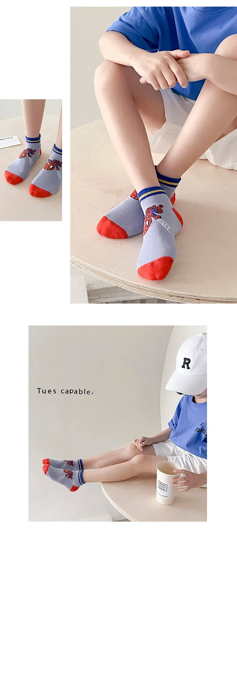 5 Pairs Spiderman Children Socks Anime Kids Boys Short Sock Iron Man Captain America Cartoon Baby Summer Spring Boat Socks 1-12Y 16 Sfd1ed38e784a4786991c4ebfef6a507fd