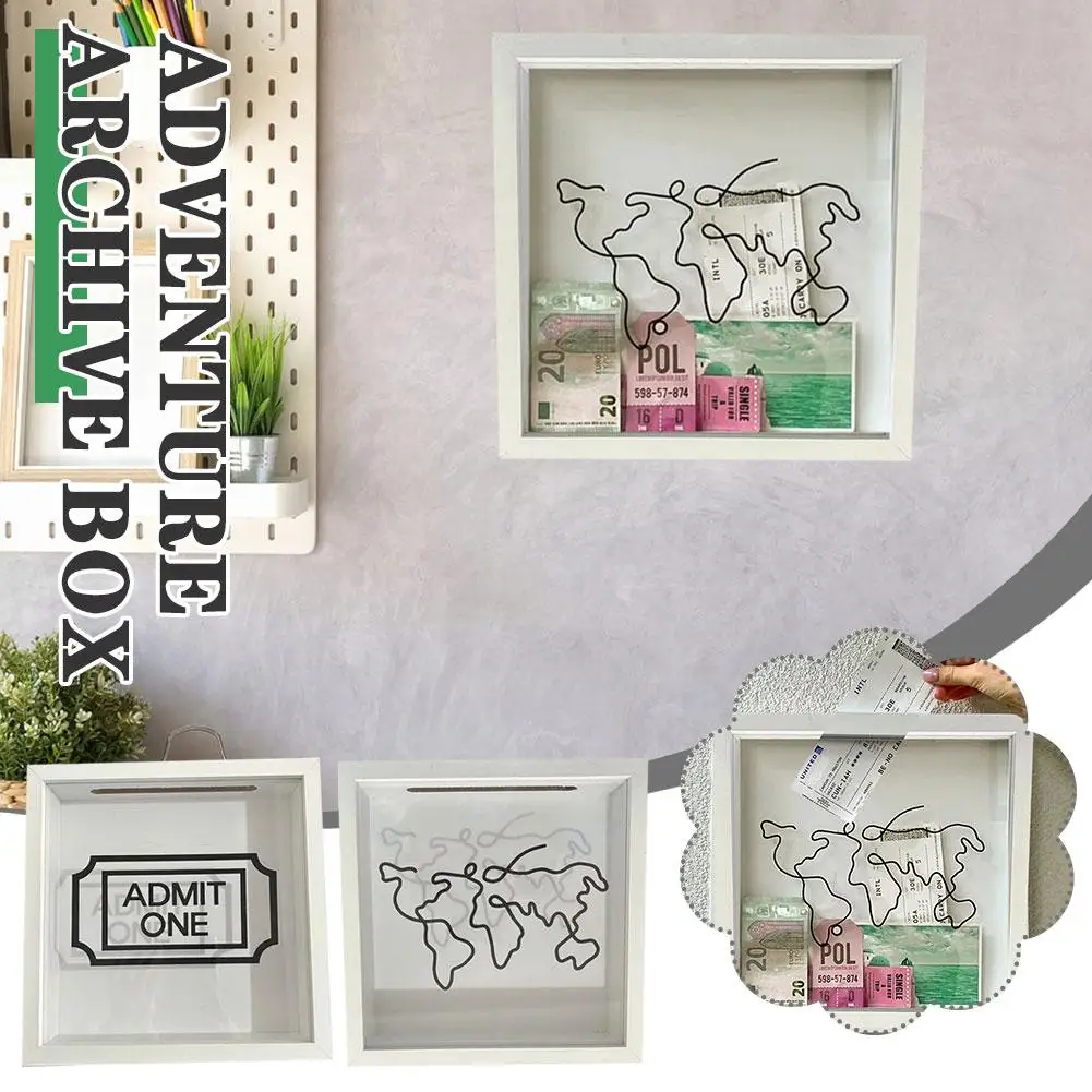 Adventure Archive Box Ticket Storage Box Postcard Souvenir Storage Box Map  Box Photo Frame Deposit Box - AliExpress