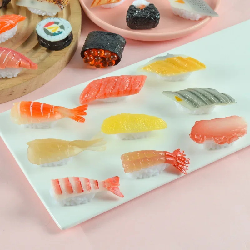 Simulated Sushi Keychain Creative Japanese Salmon Seafood Shrimp