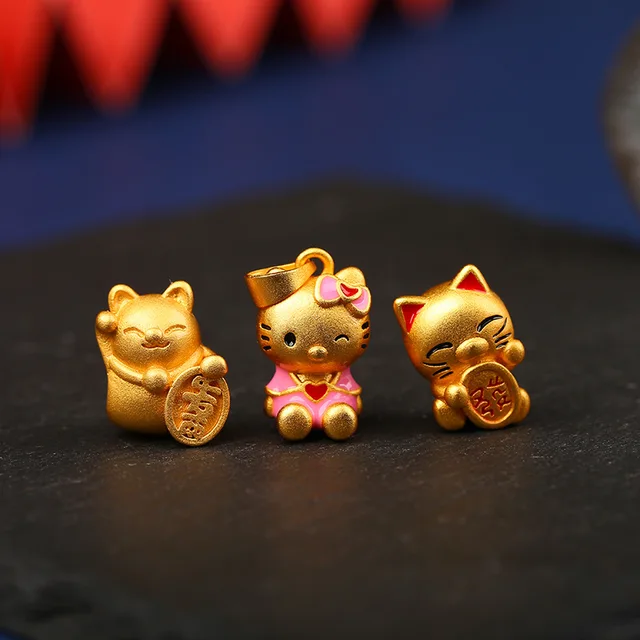 Hello Kitty Beads Lucky Cat String Pendant Bracelet Necklace Accessories for Weaving Jewelry Oil Drop Craft Festive Atmosphere 4