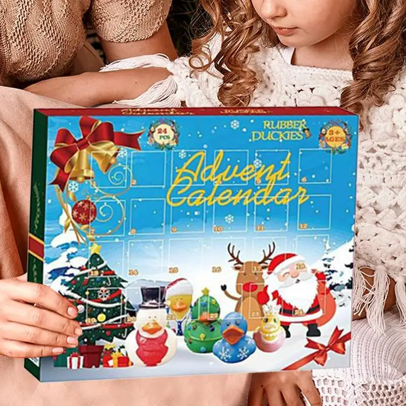 Toy Advent Calendar Duck Toys Cartoon Advent Calendar Holiday Colorful Animal Toys Cute Children For Home Decoration