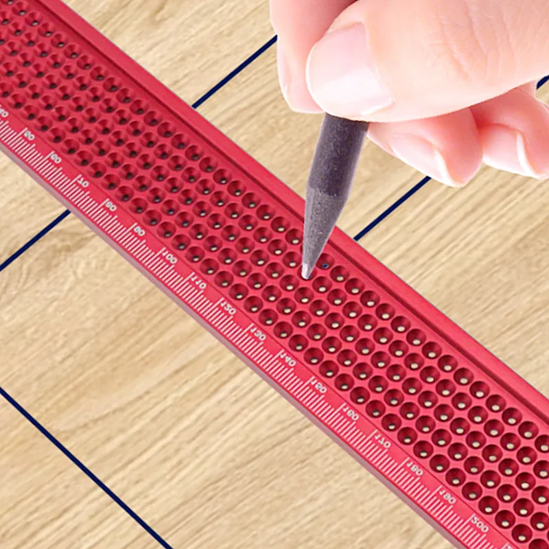 목공 스크라이브 T 타입 눈금자 홀 스크라이빙 눈금자, 알루미늄 합금 라인 드로잉 그무개, DIY 측정 도구, 60-260mm