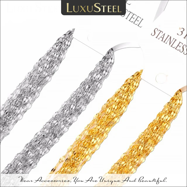 Collier de luxe en acier inoxydable 316L, 10 pièces/lot, pour femmes et hommes, chaînes à maillons en forme de lèvre, vente en gros pour pendentifs, accessoires 2MM 1