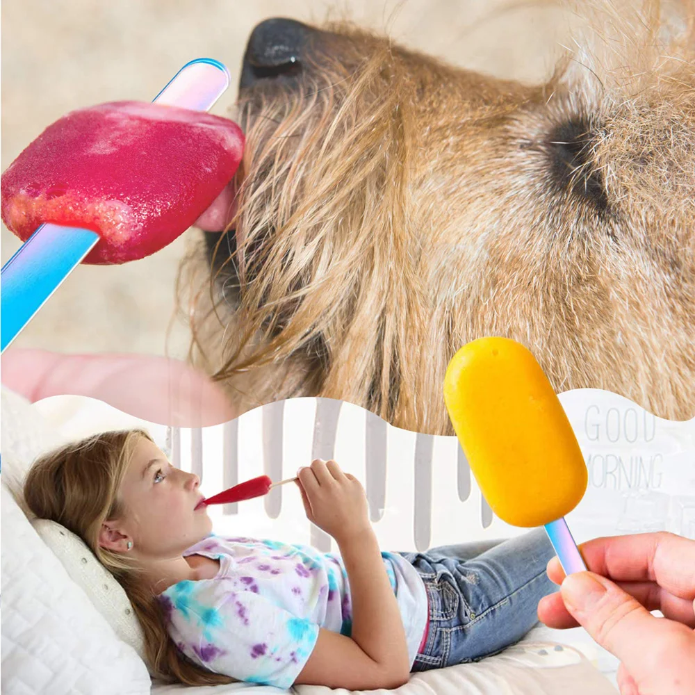 Ice Cream Sticks 50Pcs Gradient Ice Cream Stick Reusable Acrylic Cakesicle Sticks Durable Freezer Popsicle Sticks Candy Cakesicles Home Party