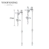 85682-1806f1.jpg YUXINTOME 1 PC 925 en argent Sterling aiguille d'oreille coloré Zircon chaîne gland boucles d'oreilles pour les femmes deux trous boucle d'oreille bijoux A45