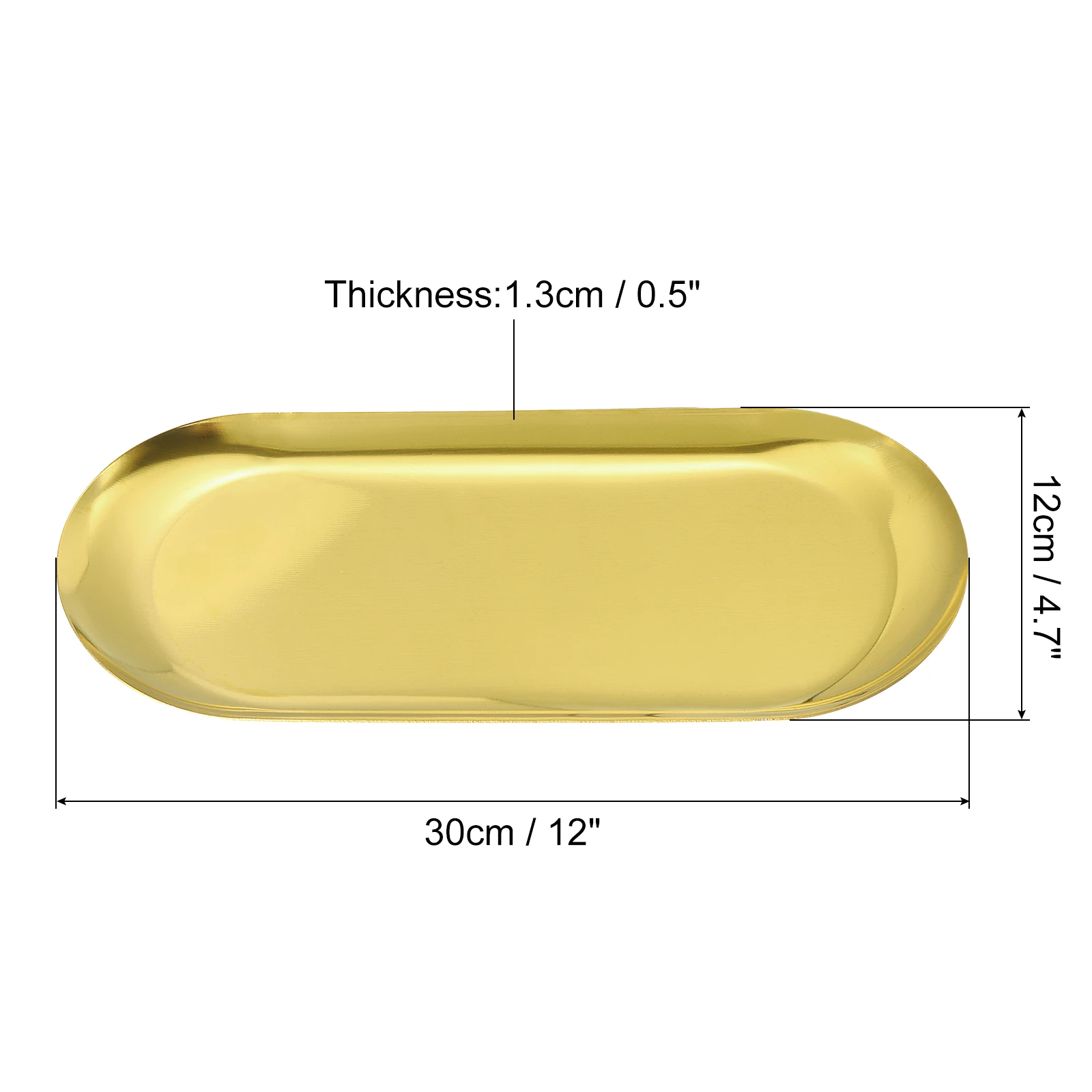 2/4/6pcs 9/12 Inch Stainless Steel Decorative Trays Gold Bathroom Cosmetic Trays 4