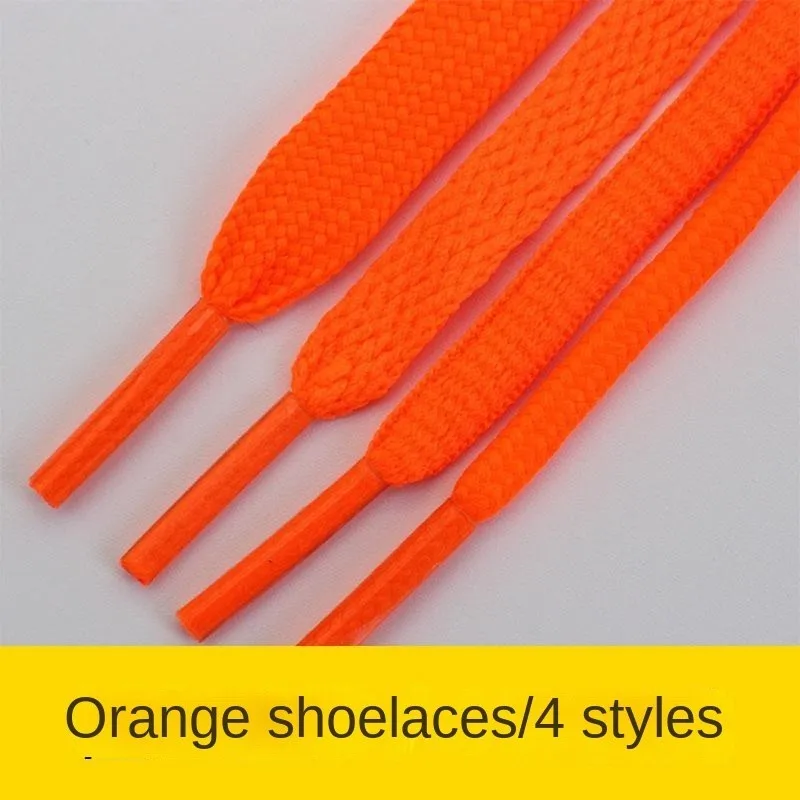 

Orange Orange Shoelace Men's and Women's Flat Oval Canvas Shoes Casual Sports Basketball Running Shoes High-Low Top