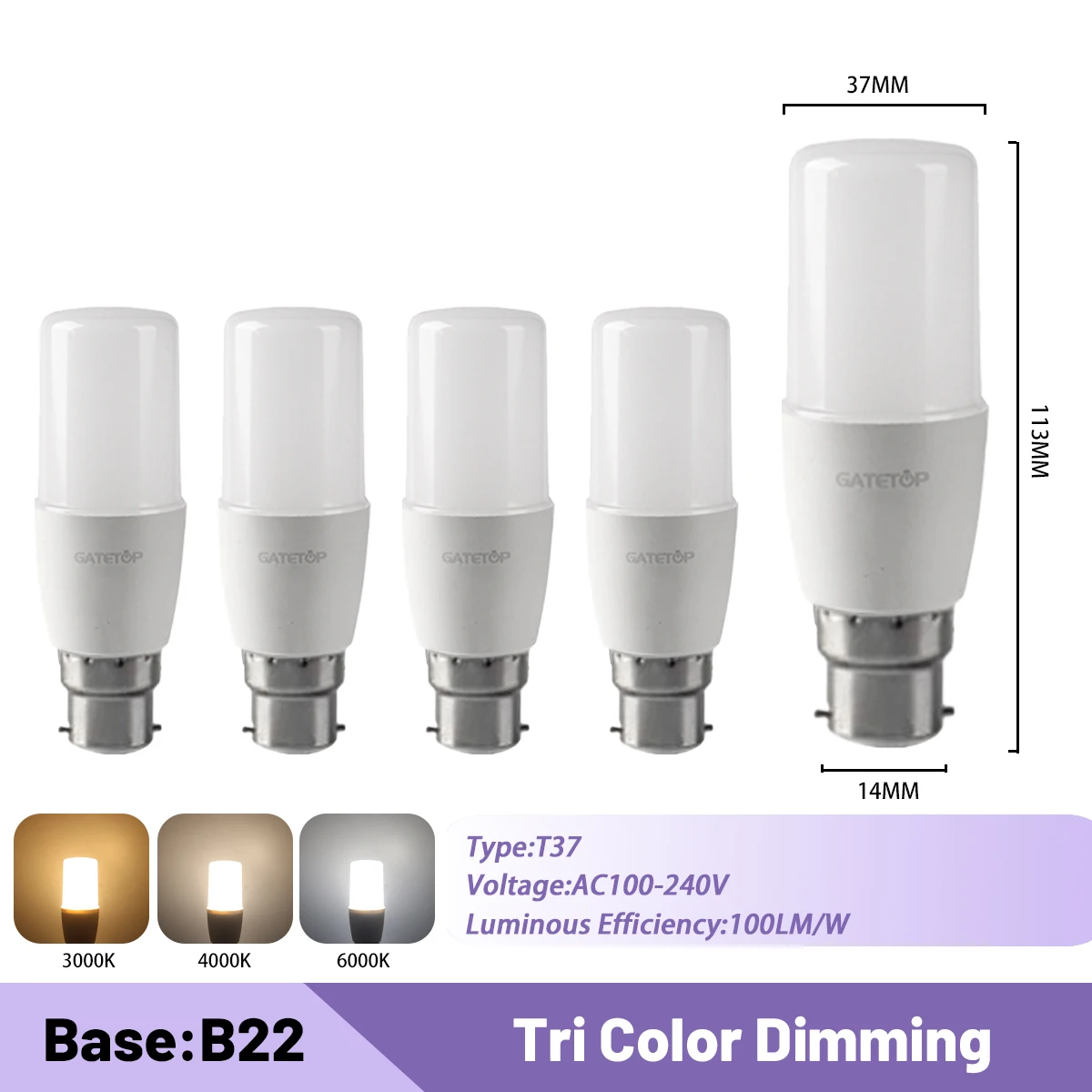 5pcs T37 B22