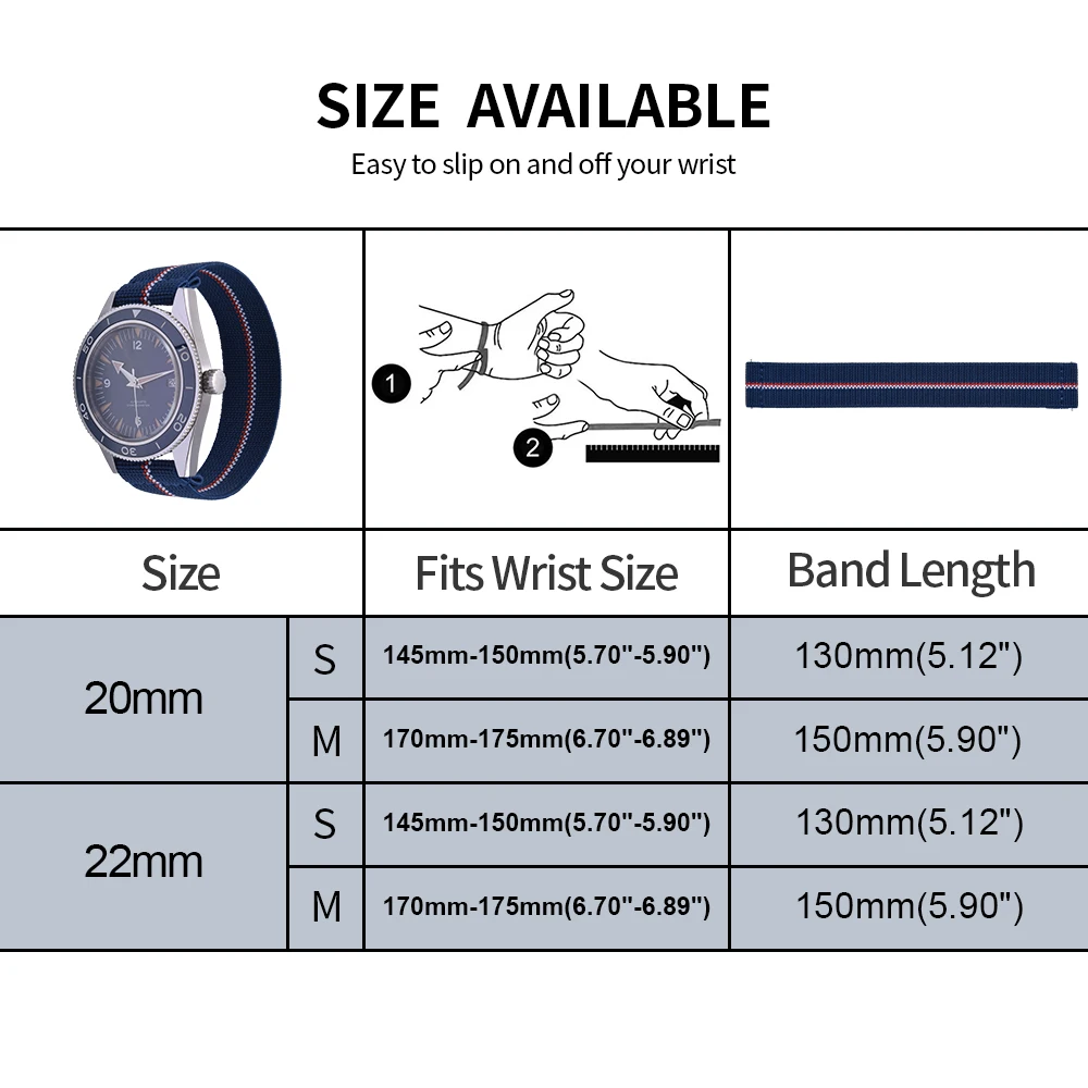 Premium Nylon Quick Release Elastic Watch Strap - Parachute-Grade Watchband