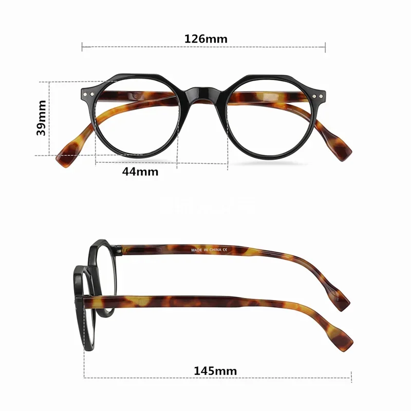 Round Reading Glasses For Women Anti Blue Light Prescription Glasses Large Frame Hyperopia Fake Eyewear +0+3.5 - 4