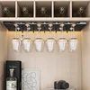 Stainless Steel Under Cabinet Wine Glass Cup Holder Space-Saving Bar Counter Shelf Storage Rack Hanging Hooks Goblet Pokal Stand 2