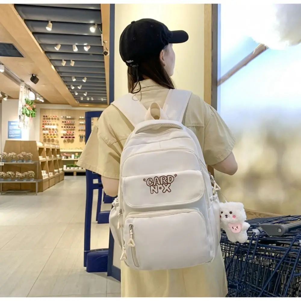 캔버스 배낭 다기능 경량 도난 방지 책가방, 대용량 학교 배낭