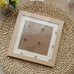 Square Wood Photo Frame with Mat for Wall Hanging - Elegant Decor and Commemorative Gift (Wood color)