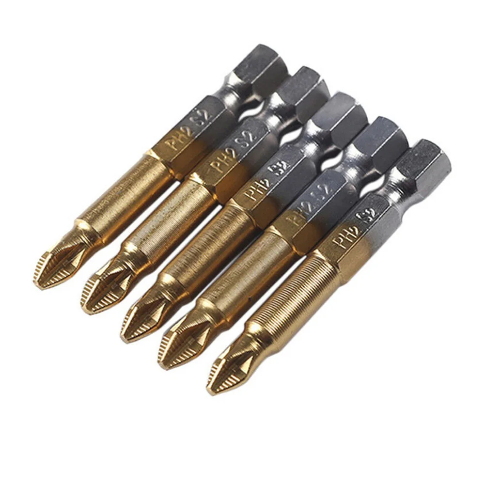 

High Quality Practical Brand New Durable Exquisite Cross Bits Tools 5/10Pcs 60*50mm Screwdriver Titanium-plated