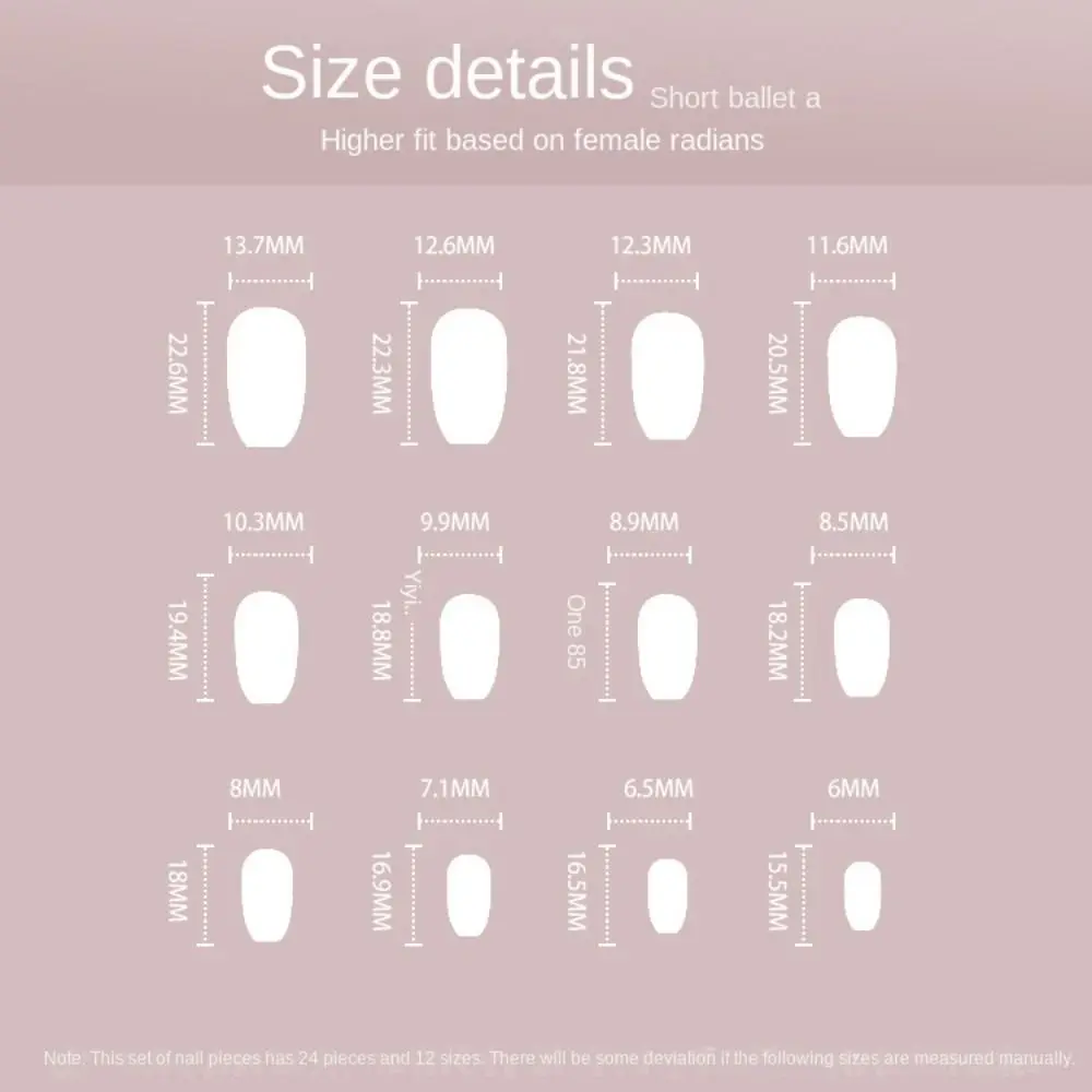 24pcs Long Ballerina French White Edge Press-On Nails