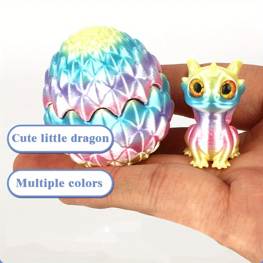 3D Printed Multi-Color Dinosaur Egg Set with Flip Lid Creative Desktop Decoration Gift Idea