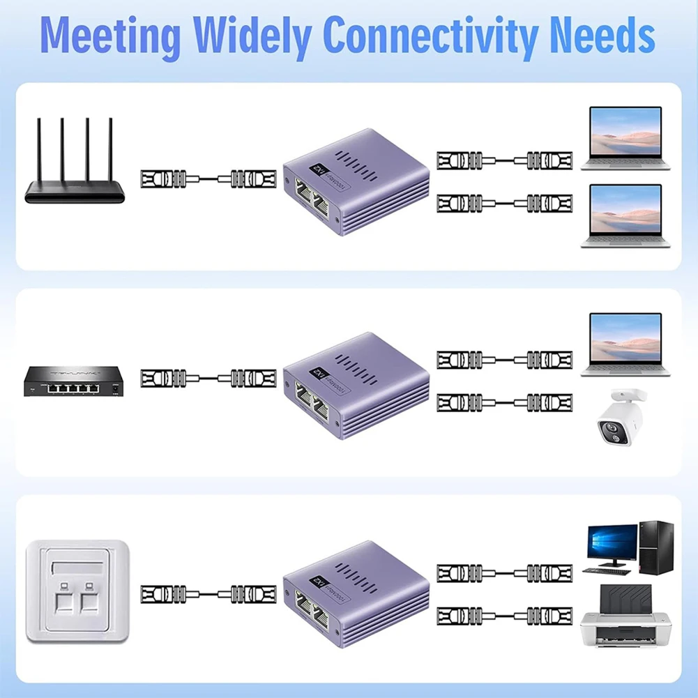 Gigabit Ethernet Splitter 1000Mbps RJ45 LAN Adapter