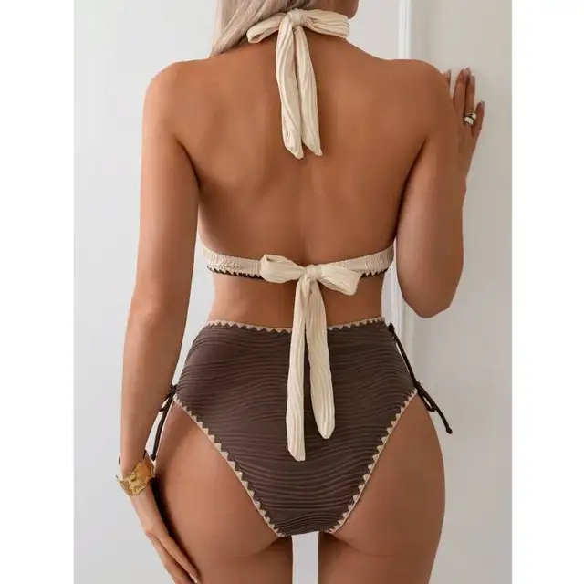 Bikinis sexis de cintura alta, traje de baño para mujer, traje de baño para mujer, trajes de baño, conjunto de Bikini brasileño, ropa de playa, bañista para piscina 3