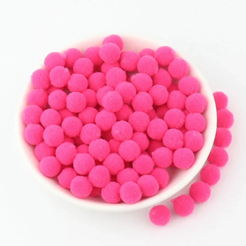 Deluxe Fluffy 8mm Round Pompoms for Kids' Crafts and DIY Projects, 2000 Pieces
