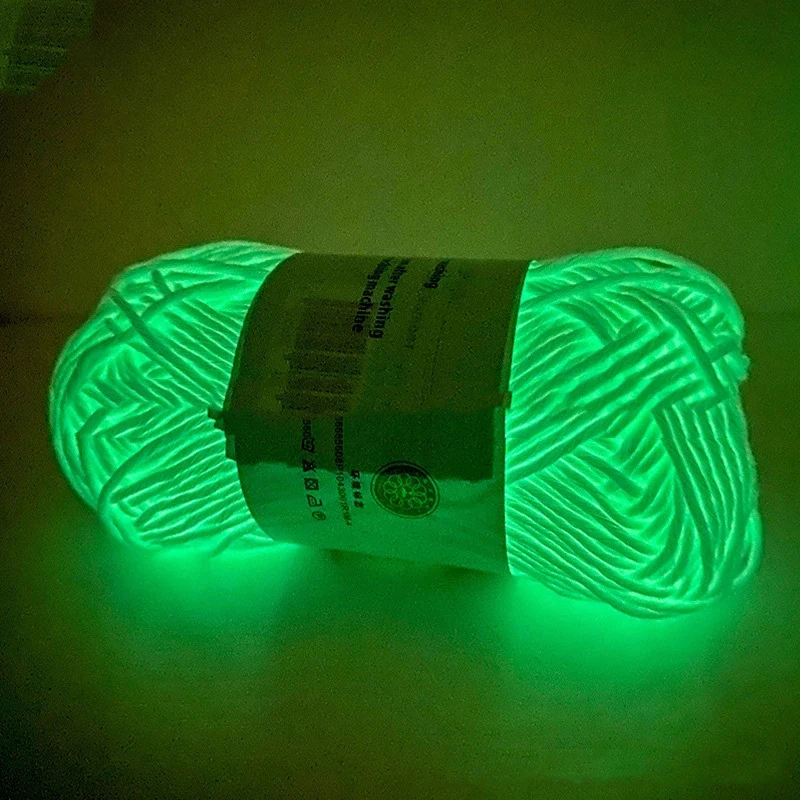Luminous Functional Yarn Glow In The Dark Polyester Hand Knitted Yarn