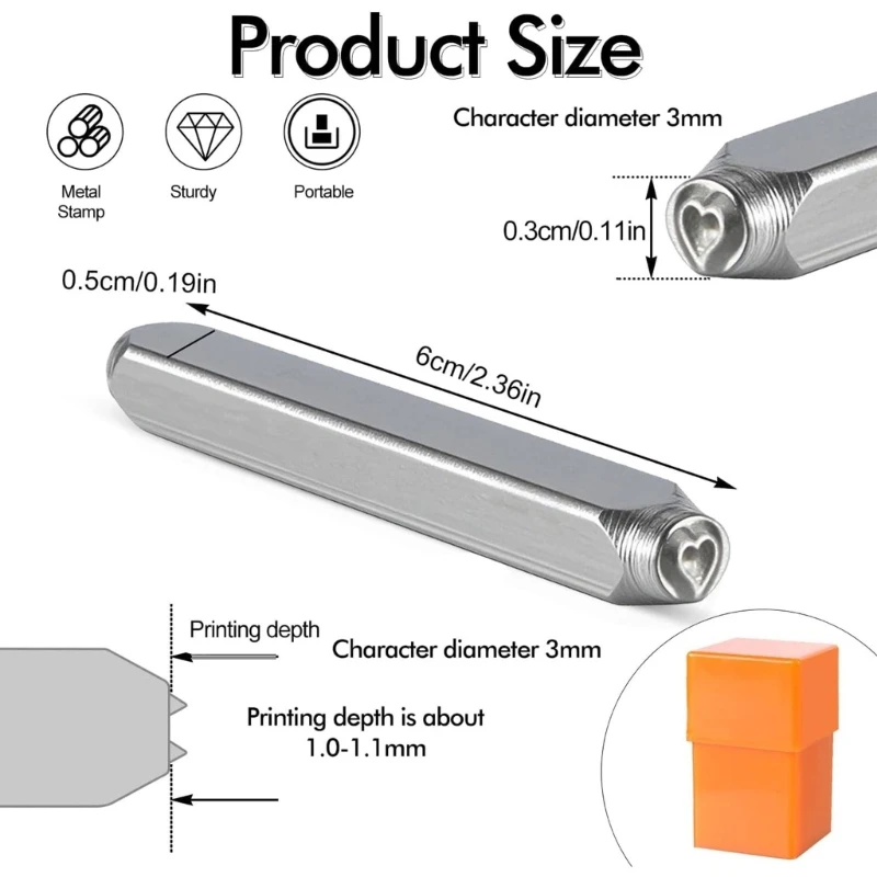 J60C 37 PCS 번호 및 레터 스탬핑 세트 금속 알파벳 스탬핑 키트 3mm 레터 펀치 세트 보석 마킹 도구