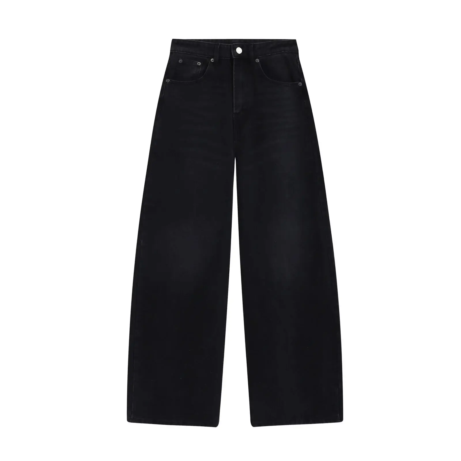 High Waist Wide Leg Jeans Women's Fashion Versatile Design Spring New Style Casual Pants Polyester Fabric Teen Girls - 5