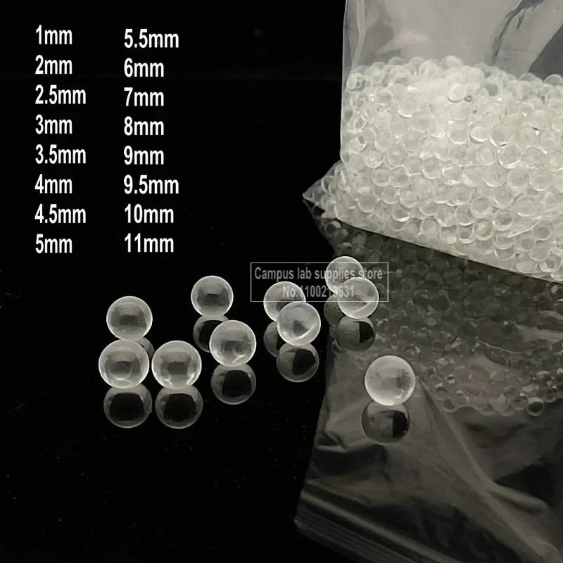 High Precision Glass Boiling Bead/ball Liquid Heating Anti-splash LAB Experiment 1000pcs/2000pcs 1mm To 11mm glass marbles lab glassware lab glass beads