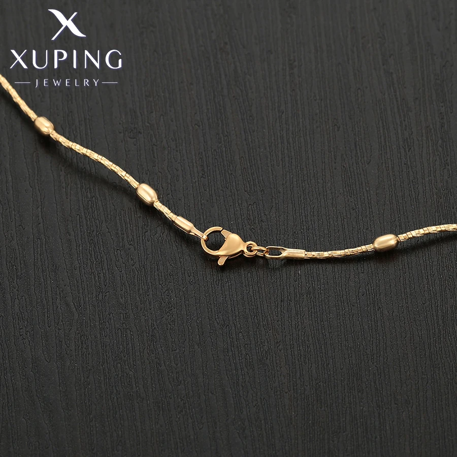 Xuping Schmuck Neue Ankunft Elliptische Perlen 43 cm Gold Farbe Choker Halsketten für Frauen Exquisite Geschenk X 001019834 – Detail 13