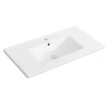 1pc 36 inch Porcelain Ceramic Vanity Sink Top, Surface Bathroom Vessel Sink Basin with Single Faucet Hole, Rectangular, Glossy 1