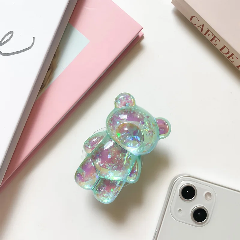 Charming 3D Glitter Bear Phone Stand & Grip Tok Bracket