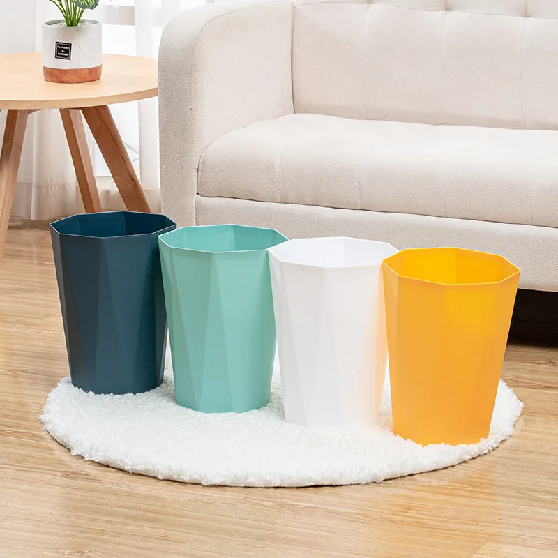 Household Trash Can Open Wastebasket Large-capacity Paper Basket for Toilet Bathroom Bedroom Kitchen Office