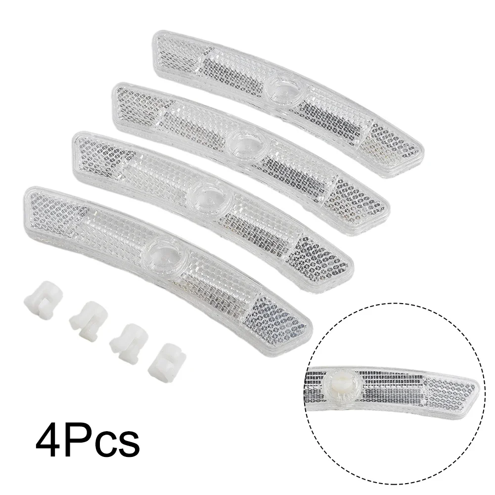 Bicycle Reflective Strips Spoke Reflector 125*20mm 4 Pcs Accessories Mountain Bike PC Replacement White/Yellow bicycle parts bike accessories bicycle wheel stickers