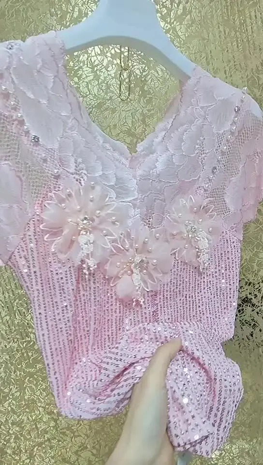 Розовая кружевная футболка NoEnName_Null