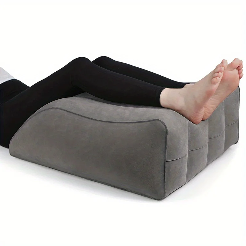 Almohada inflable para piernas, almohadilla de felpa elevada para