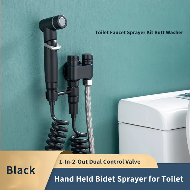 1-In-2-Out Dual Controlวาล์ว,มือถือBidet Sprayerสําหรับห้องน้ํา,มินิก๊อกน้ําห้องน้ําSprayer Kit Buttเครื่องซักผ้า,Hand Shower Bidet 1