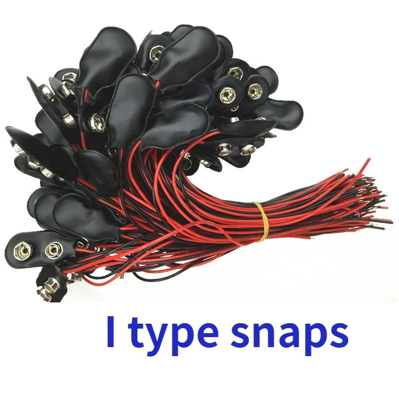 

200pc 9V Battery Snap Connector I Type 15cm 150mm DC Clip Male Line Adapter Terminal Experimental Power Cable