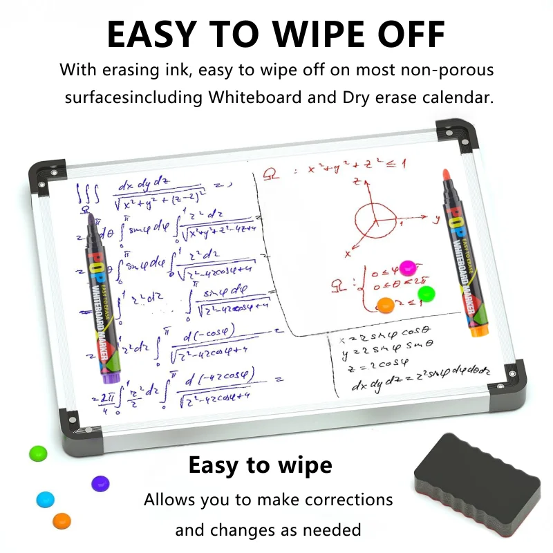 8색/12색 드라이 이레이즈 마커, 빠른 건조 잉크/쉽게 지워짐, 사무용, 학용품, 가정용품에 적합합니다.