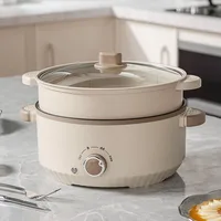 Large capacity household electric cooking pot electric hot pot multi-functional cooking pot dormitory non-stick with steamer 1