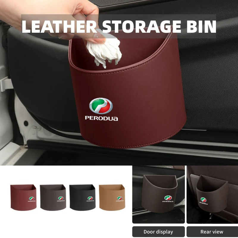 Organizzatore Di Immagazzinaggio Della Portiera Dell'Auto In Pelle Cestino Della Spazzatura Per Perodua Ativa Myvi Bezza Axia Aruz Silicone Lifting D3