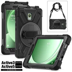 360° Rotating Multifunctional Tablet Case with Hand and Shoulder Strap for Hand Shoulder Strap (Black)
