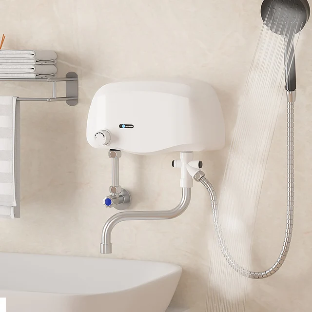 110 V/220 V chauffe-eau instantané 3500 W double prises d'eau chaude/froide chauffe-eau électrique salle de bain douche avec affichage de la température 1