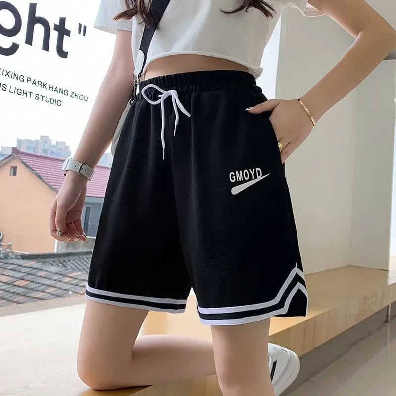 

Wakamono Summer Pants for Women Streetwear Shorts Harajuku Baggy Pants Women's Sports Pants Letter Wide Leg Pants Woman Jogger