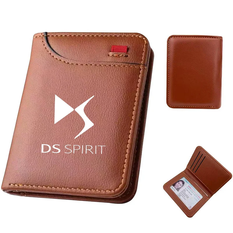 가죽 초슬림 미니 PU 카본 파이버 신용카드 홀더 남성 지갑 시트로엥 DS 스피릿 DS1 DS2 DS3 DS4 DS5 DS6 DS7용
